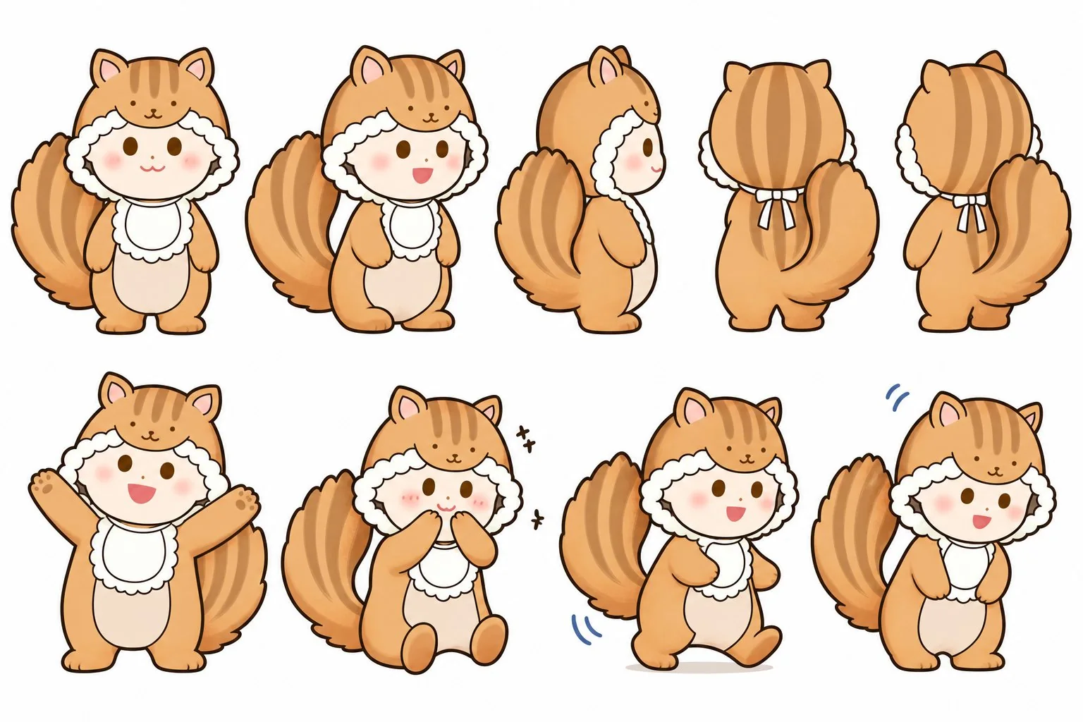 Mona Lisa 1 character reference sheet with multiple views and poses